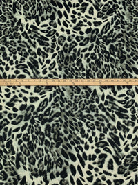 Muted Cream/Taupe/Black Polyester/Lycra Animal Print Ponte Knit 60W