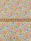 Apricot/Deep Teal/Citron/Multi 100% Rayon Floral Print Challis 54W