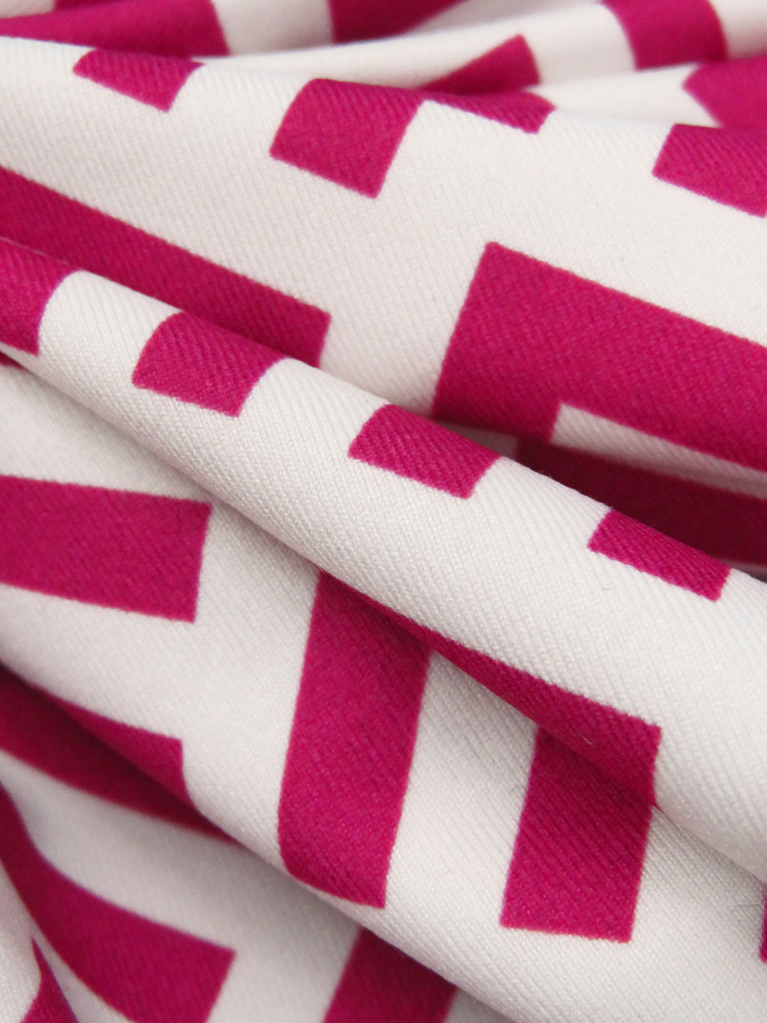French Wine/White Recycled Polyester/Spandex Geometric Print Brushed Activewear Knit - Corbeaux Clothing - 54W