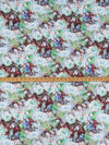 Sky Blue/Bright Tree Frog Green/Baked Plum/Multi 100% Rayon Floral Print Challis 58W