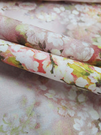 Ballet Pink/Lemon/Soft White/Multi 100% Rayon Floral Print Challis 58W