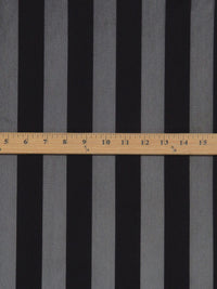 Black Polyester/Lycra Vertical Stripe Burnout Mesh Knit 56W