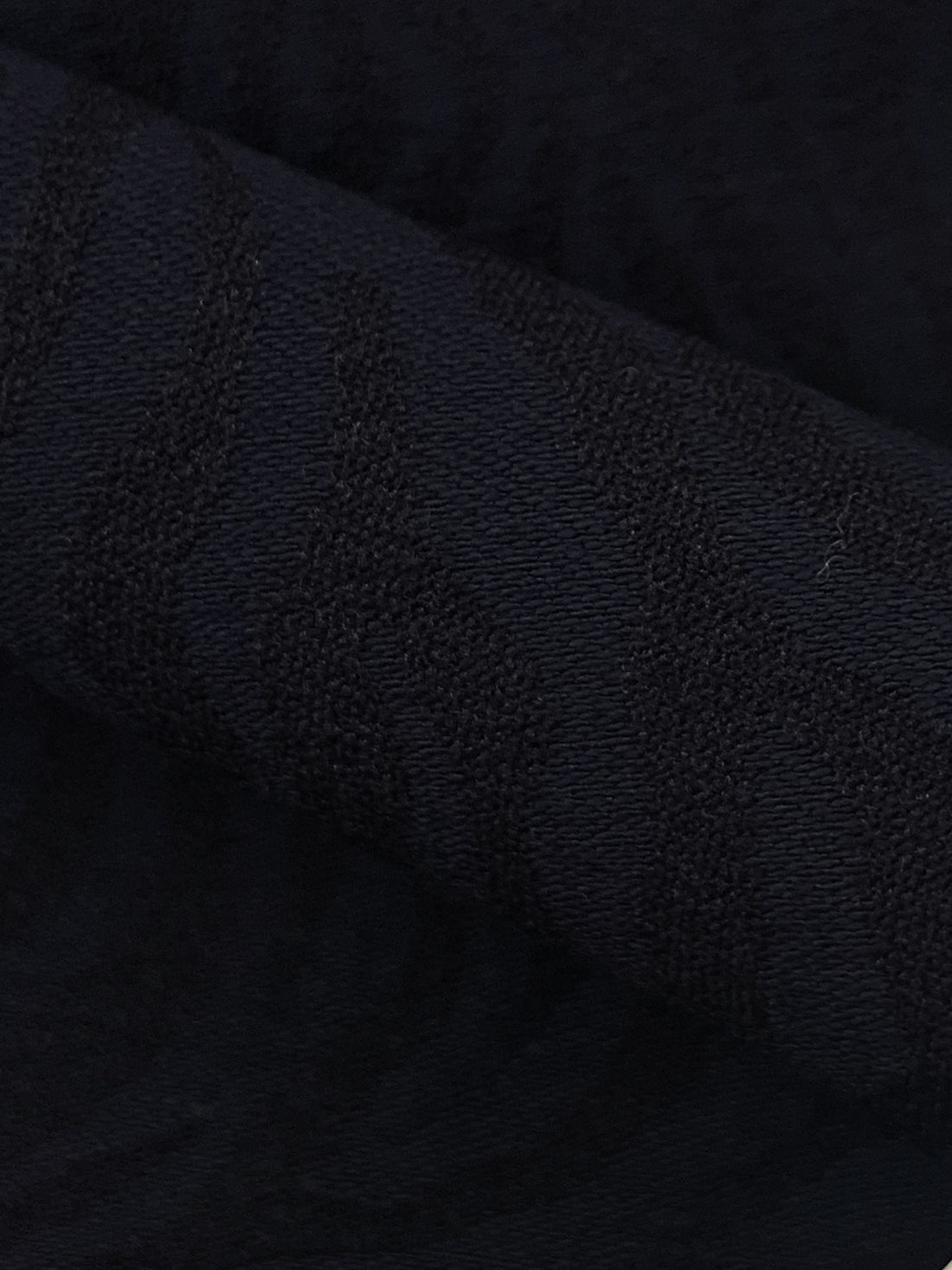 Dark Navy Rayon/Nylon/Lycra Animal-Look Weave Stretch Bengaline Suiting - NY Designer - 58W