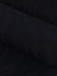 Dark Navy Rayon/Nylon/Lycra Animal-Look Weave Stretch Bengaline Suiting - NY Designer - 58W