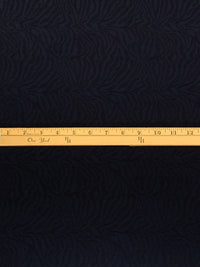 Dark Navy Rayon/Nylon/Lycra Animal-Look Weave Stretch Bengaline Suiting - NY Designer - 58W