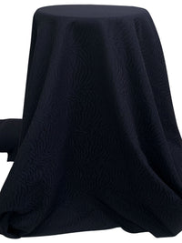 Dark Navy Rayon/Nylon/Lycra Animal-Look Weave Stretch Bengaline Suiting - NY Designer - 58W