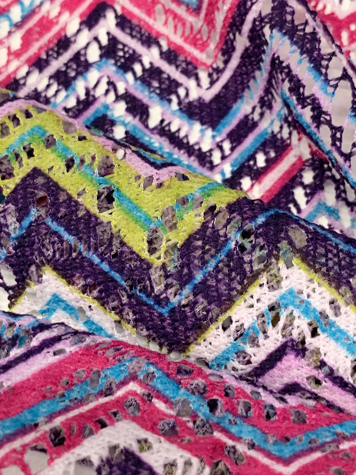 Cerise Pink/Dark Purple/White/Multi 100% Polyester Missoni-Look