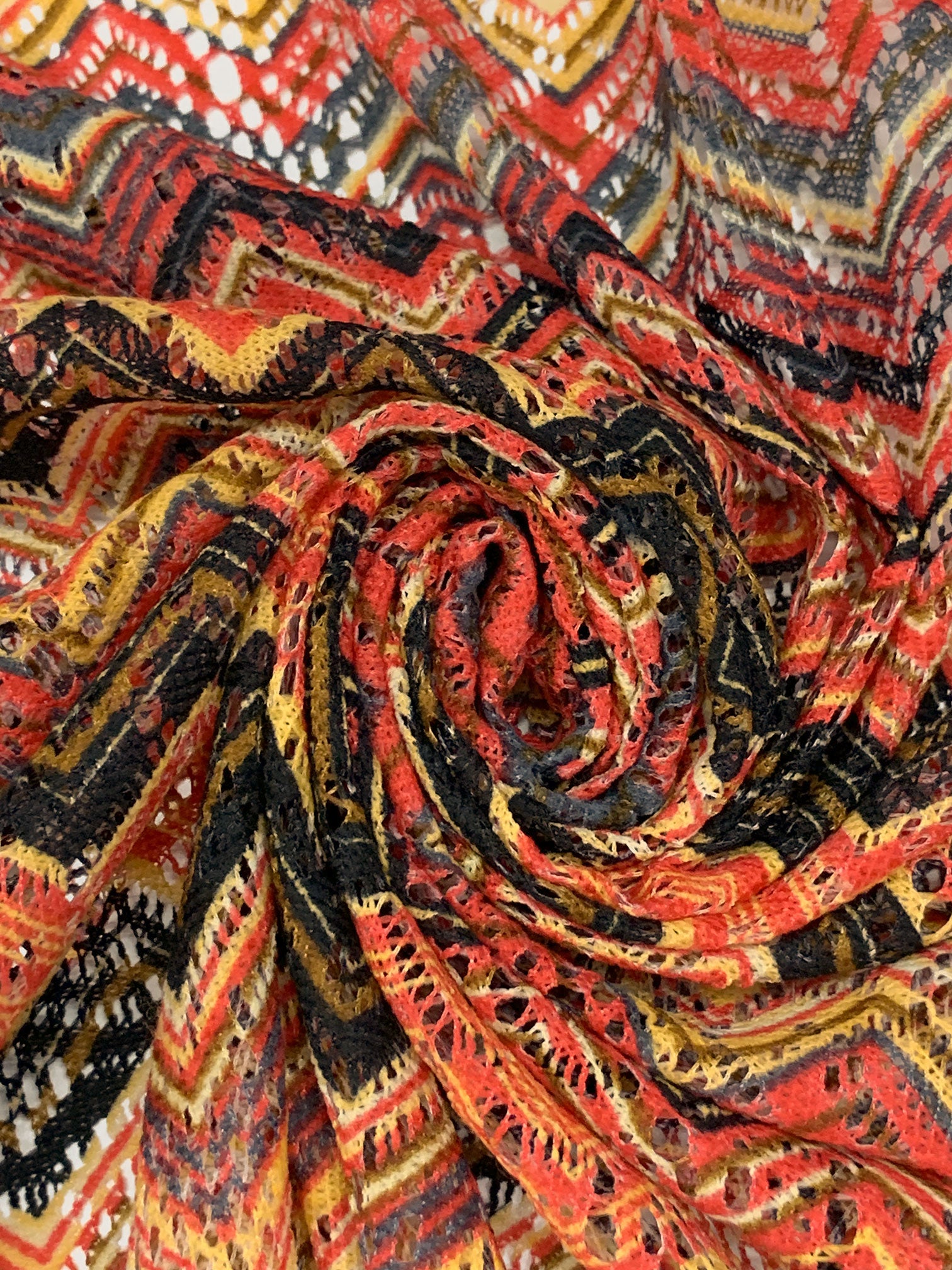 Orange Soda/Black/Dusty Plum/Multi 100% Polyester Missoni-Look