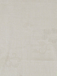 Ash Beige 100% Linen Floral Jacquard Weave Mid-Weight Woven 60W