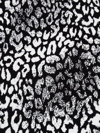 White/Black Polyester/Lycra Animal Jacquard Design Double Knit - Famous Dress Designer - 54W