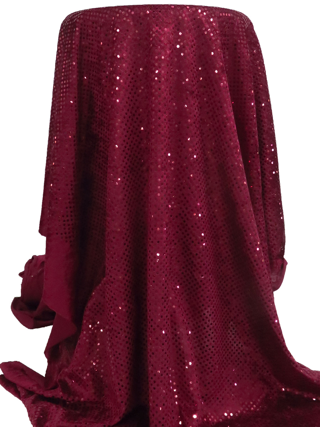 Dark Claret Polyester/Lycra Sequins On Velvet Knit 37W