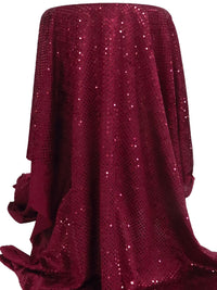 Dark Claret Polyester/Lycra Sequins On Velvet Knit 37W