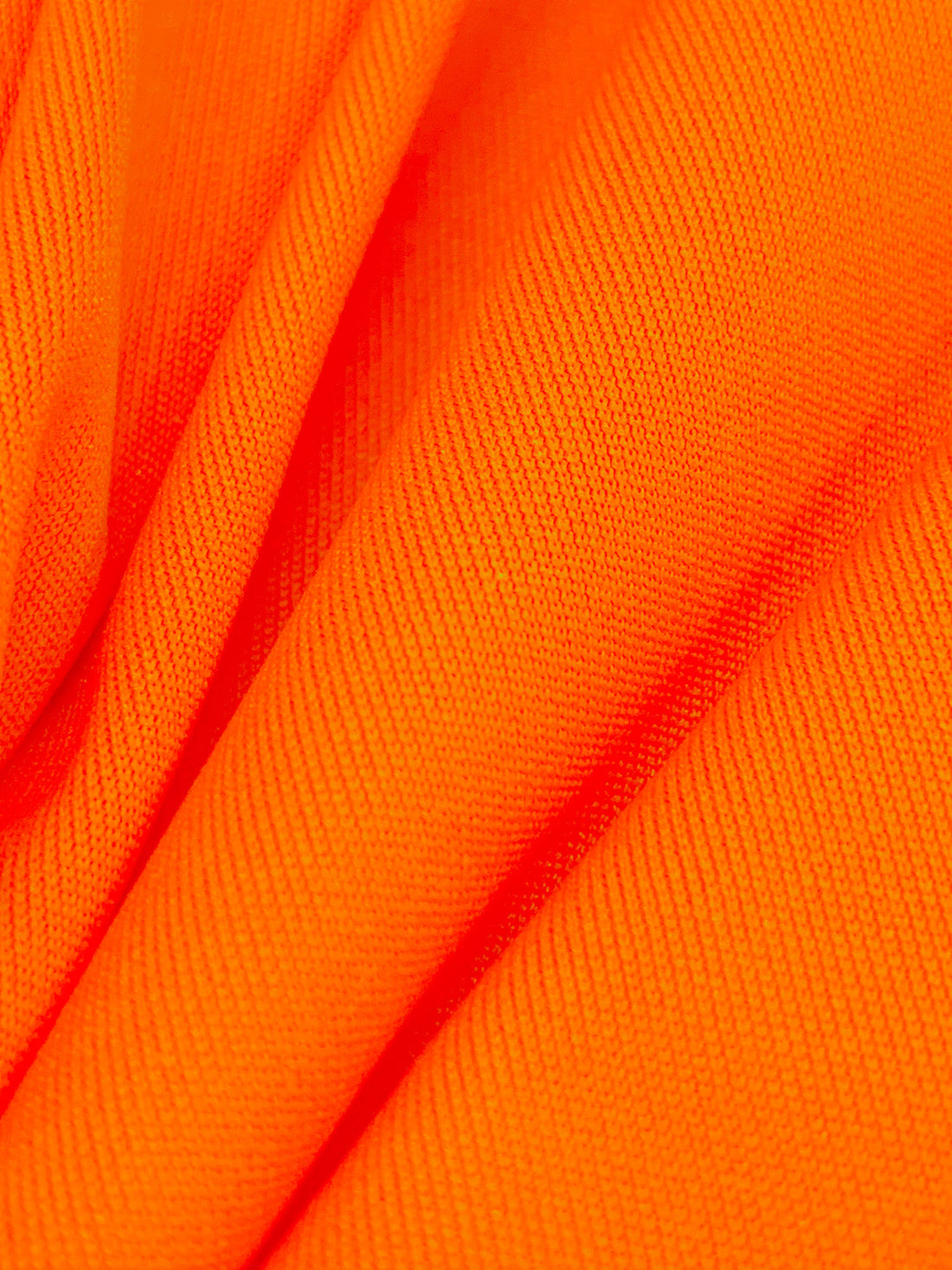 Vivid Orange 100% Polyester Matte Performance Interlock Knit - Corbeaux Clothing - 56W