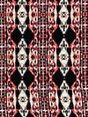 Black/Red/White 100% Rayon Vertical Abstract Print Crinkle Challis 52W