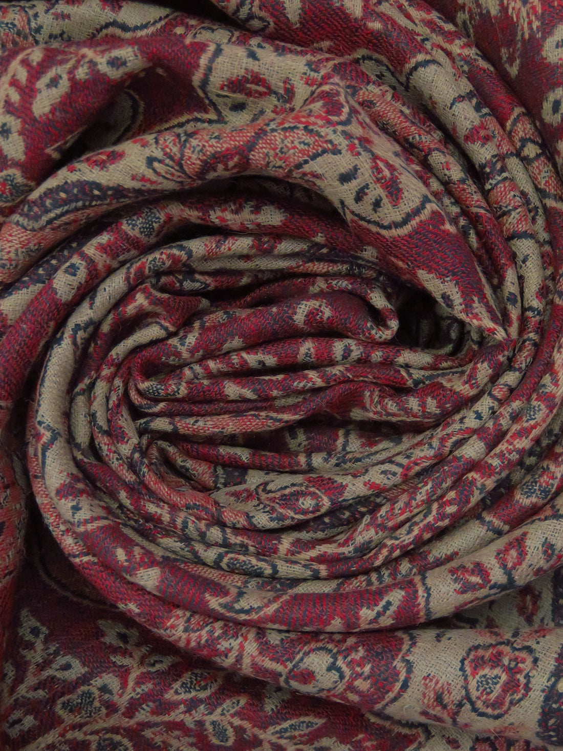 Maroon/Dark Tan/Black Wool/Nylon Ornate Weave Woven 51W