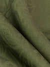 Dark Moss Green 100% Linen Paisley Jacquard Weave Mid-Weight Woven 56W