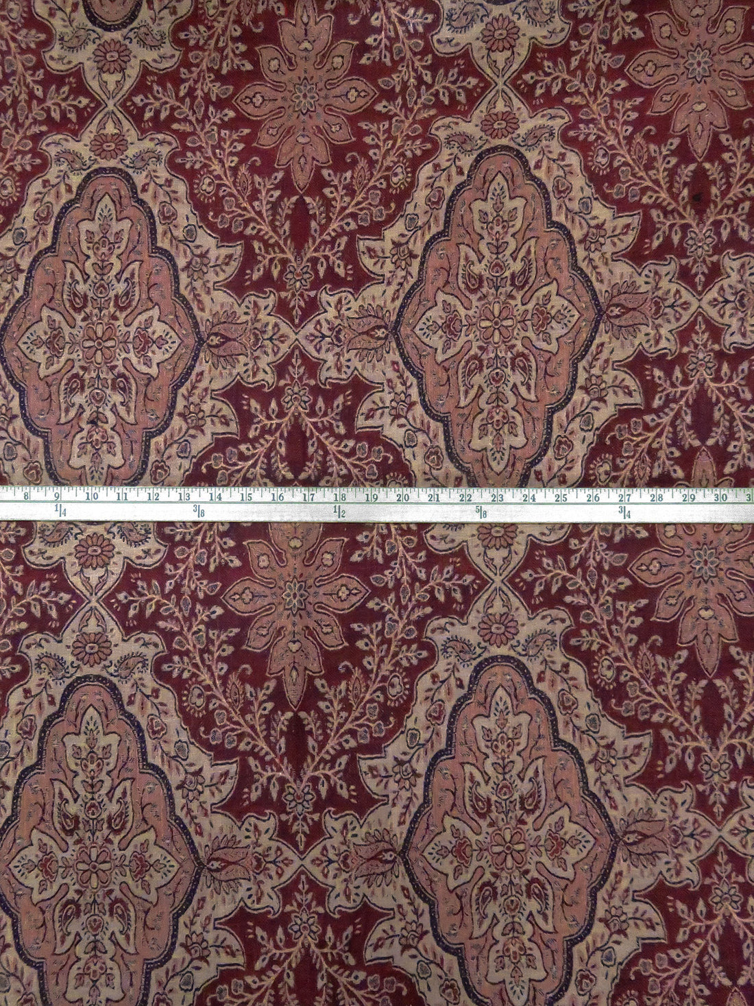 Maroon/Dark Tan/Black Wool/Nylon Ornate Weave Woven 51W