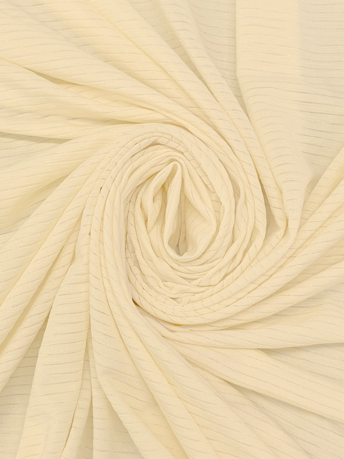 Soft Vanilla Recycled Polyester/Polyester/Elastane Horizontal Stripe Weave Base Layer Activewear Knit - Corbeaux Clothing - 58W