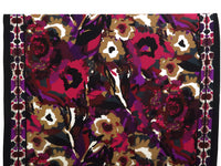 Dark Maroon/Black/Pale Brown/Multi Polyester/Lycra Double Border Abstract Floral Print ITY Knit 59W