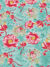 Robin's Egg Blue/Hot Strawberry Pink/Marigold/Multi 100% Rayon Floral Print Challis 56W