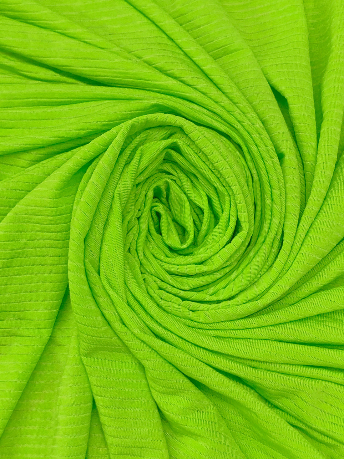 Vivid Lime Recycled Polyester/Polyester/Elastane Horizontal Stripe Weave Base Layer Activewear Knit - Corbeaux Clothing - 56W