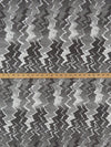 Graphite Gray/White/Iron Gray 100% Linen Vertical Grunge Zig Zag Print Linen 56W