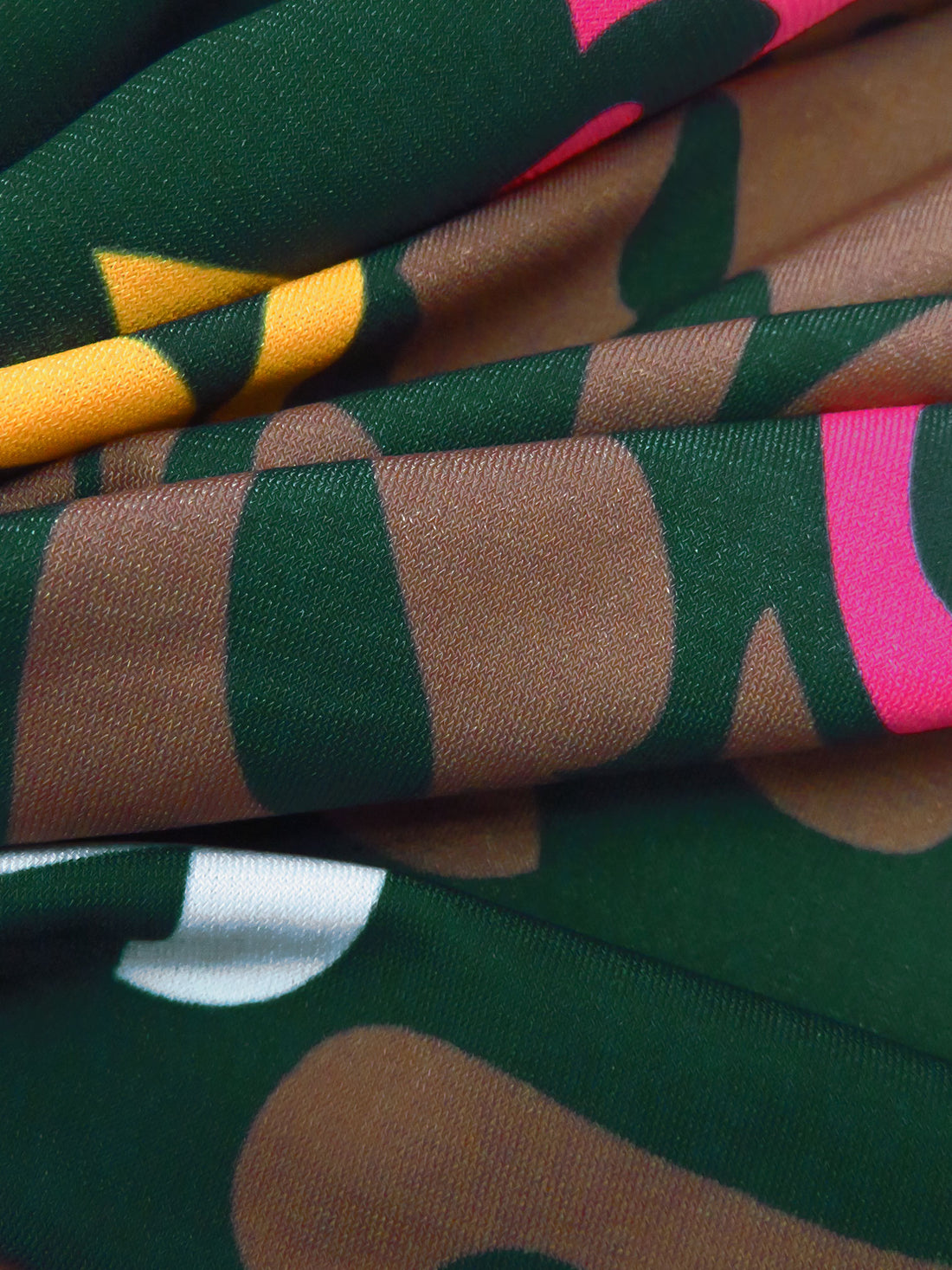 Dark Green/French Fuchsia/White/Multi Polyester/Lycra Ornate Vertical Stripe Print ITY Knit 59W