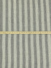 Alabaster/Black 100% Linen Vertical Stripe Mid-Weight Woven 60W