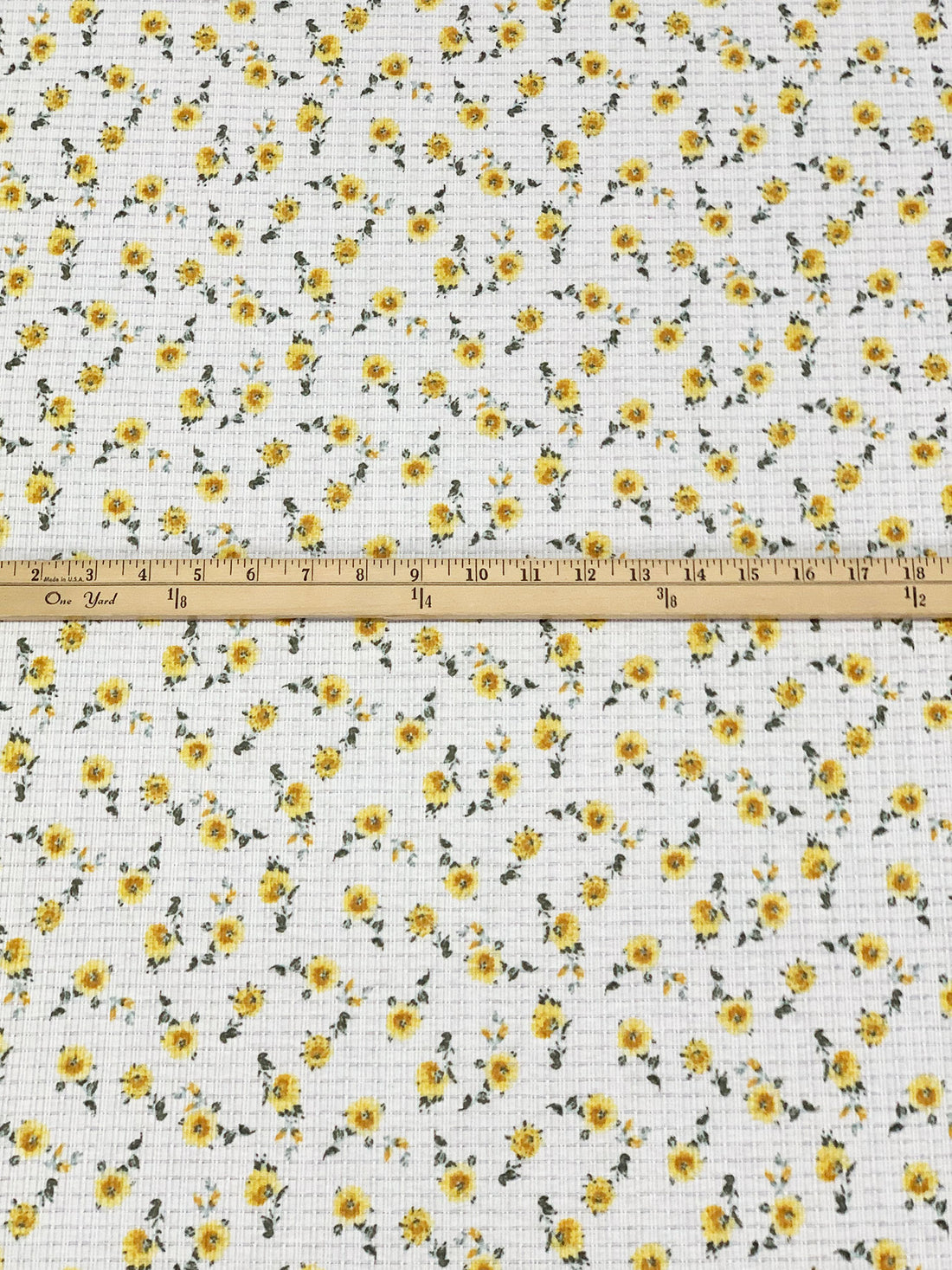 Eggshell/Straw/Rifle Green Polyester/Rayon/Lycra Floral Print Rib Knit 61W