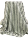 Alabaster/Black 100% Linen Vertical Stripe Mid-Weight Woven 60W