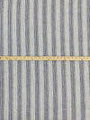 Alabaster/Lapis Blue 100% Linen Vertical Stripe Mid-Weight Woven 60W