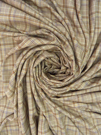 Chocolate/Dark Sand/Cream/Multi  100% Rayon Novelty Weave Suiting 60W