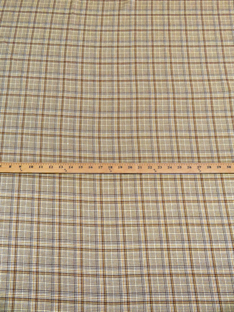 Chocolate/Dark Sand/Cream/Multi  100% Rayon Novelty Weave Suiting 60W