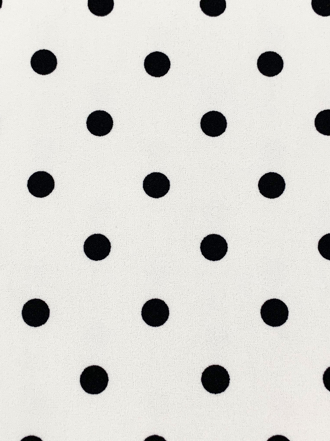 Eggshell/Black Polyester/Lycra Polka Dot Print Crepe Techno Knit 58W