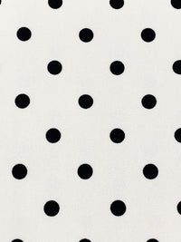 Eggshell/Black Polyester/Lycra Polka Dot Print Crepe Techno Knit 58W