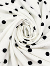 Eggshell/Black Polyester/Lycra Polka Dot Print Crepe Techno Knit 58W