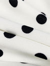 Eggshell/Black Polyester/Lycra Polka Dot Print Crepe Techno Knit 58W