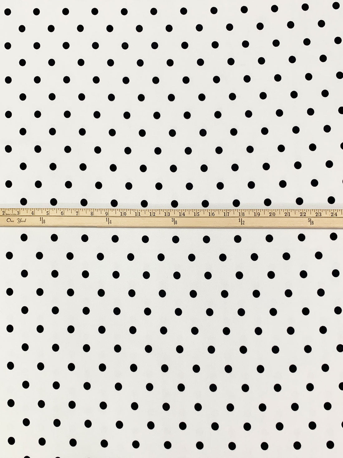 Eggshell/Black Polyester/Lycra Polka Dot Print Crepe Techno Knit 58W