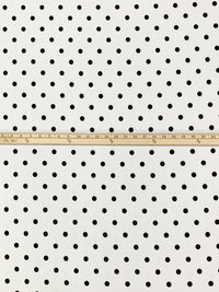 Eggshell/Black Polyester/Lycra Polka Dot Print Crepe Techno Knit 58W