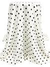 Eggshell/Black Polyester/Lycra Polka Dot Print Crepe Techno Knit 58W