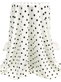 Eggshell/Black Polyester/Lycra Polka Dot Print Crepe Techno Knit 58W