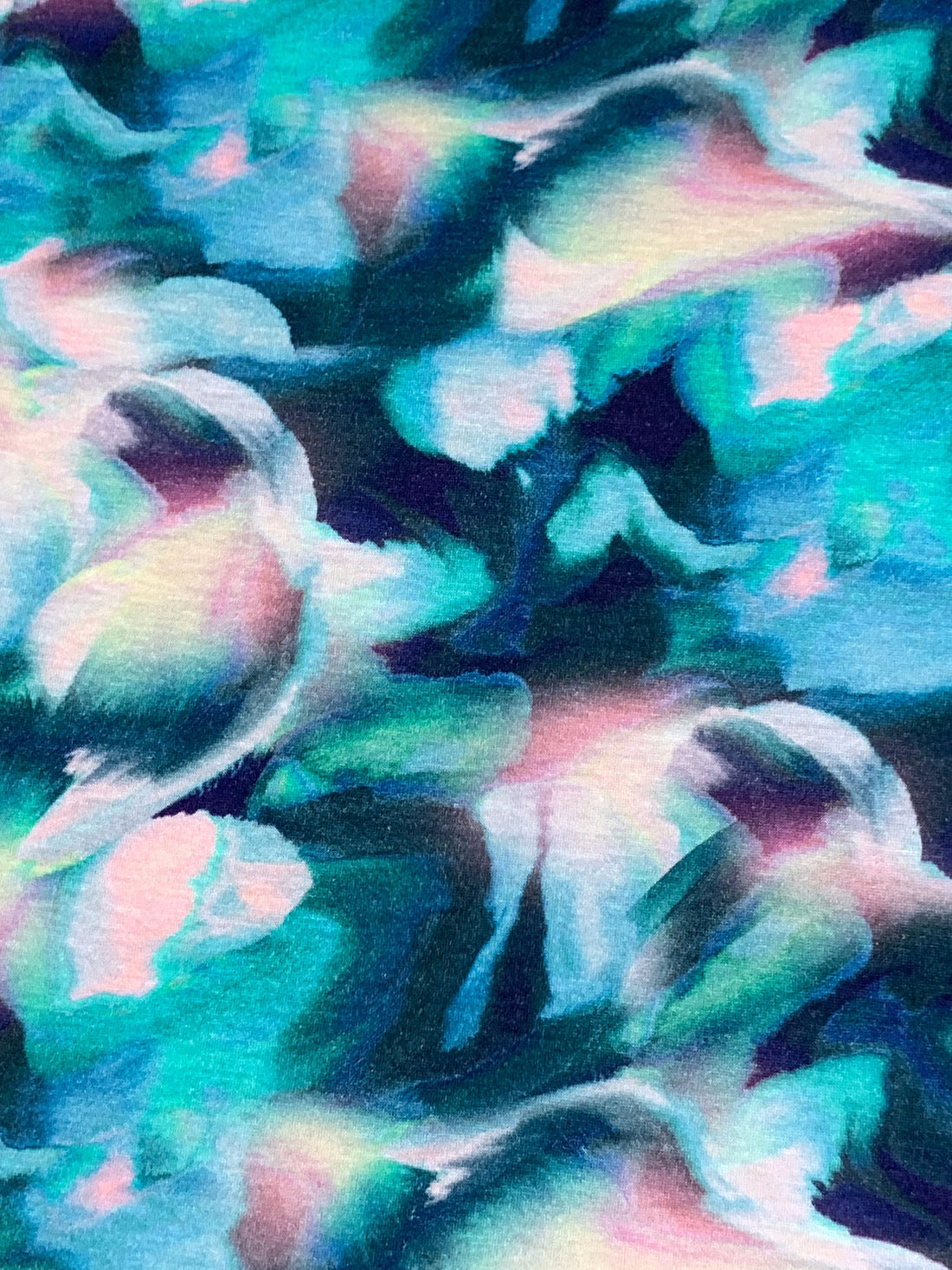 Deep Sky Blue/Charm Pink/Multi Modal/Lycra Abstract Print Jersey Knit 58W