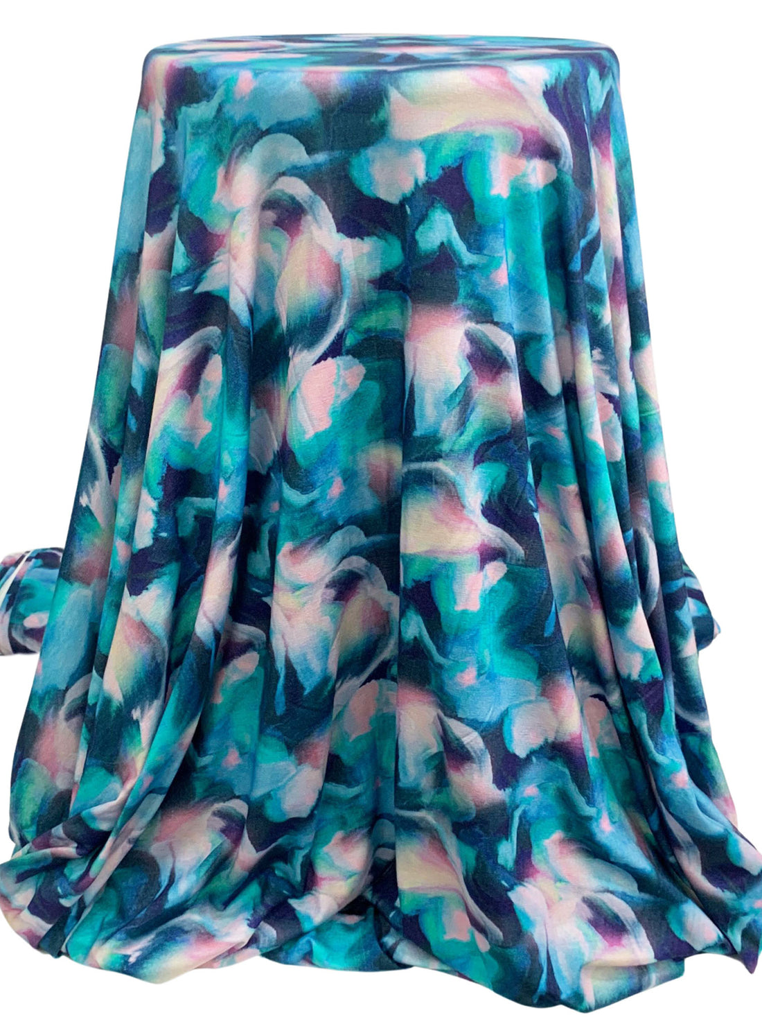 Deep Sky Blue/Charm Pink/Multi Modal/Lycra Abstract Print Jersey Knit 58W