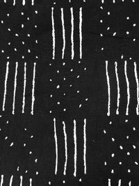 Black/White 100% Linen Dots & Dashes Print Linen 56W