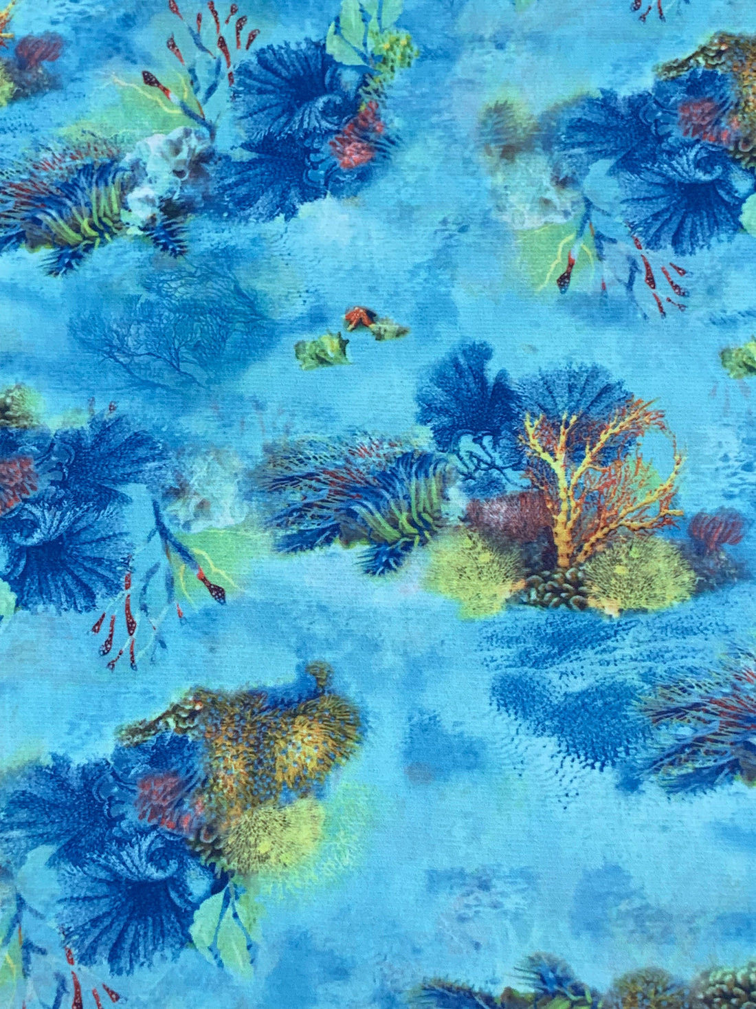 Sky Blue/Jungle Lime/Multi Polyester/Lycra Coral Reef Print Mesh Knit - Samantha Chang - 56W