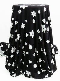 Black/Porcelain Polyester/Lycra Dotted Daisy Print Double Brushed Knit 61W