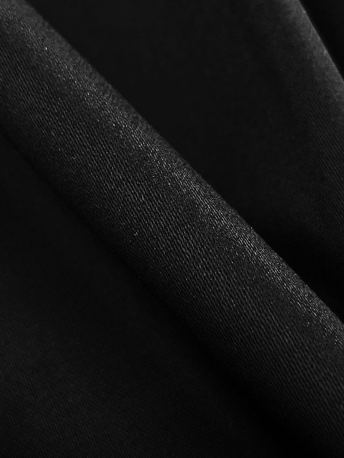 Jet Black Cotton/Lycra Stretch Sateen Bottom Weight 48W