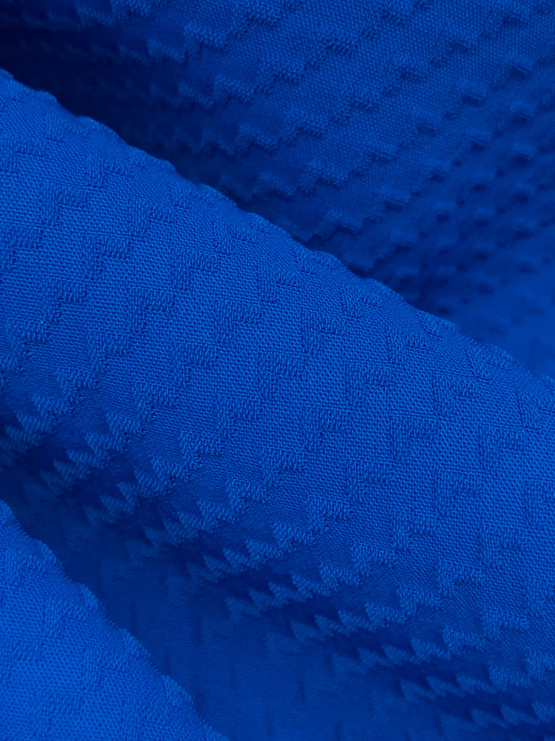 Cobalt Blue Polyester/Lycra Raised Design Stretch Jacquard - NY Designer - 60W