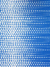 French Blue/White Polyester/Lycra Large Dotted Double Border Print Scuba Knit 56W