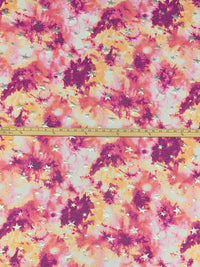 Boysenberry/Brink Pink/Silver/Multi Polyester/Lycra Tie-Dye & Star Foil Print Double Brushed Knit 62W